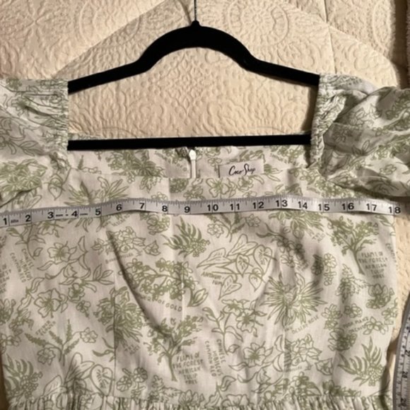 EUC Coco Shop Short Sleeve Maxi Green Flora Size S **PLEASE READ** - Picture 3 of 7